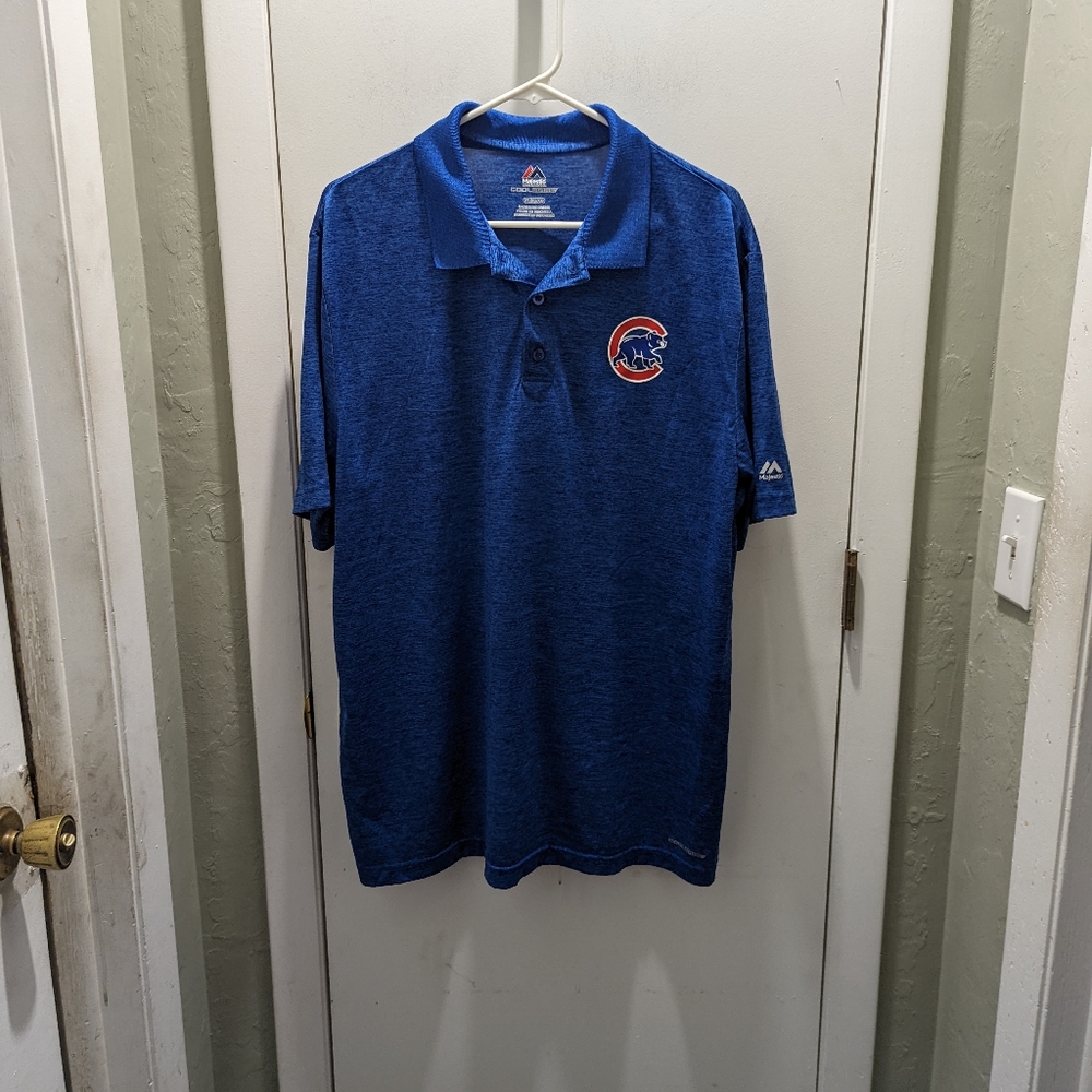 Majestic Polo Chicago Bears NFL CoolBase Size XL Royal Blue